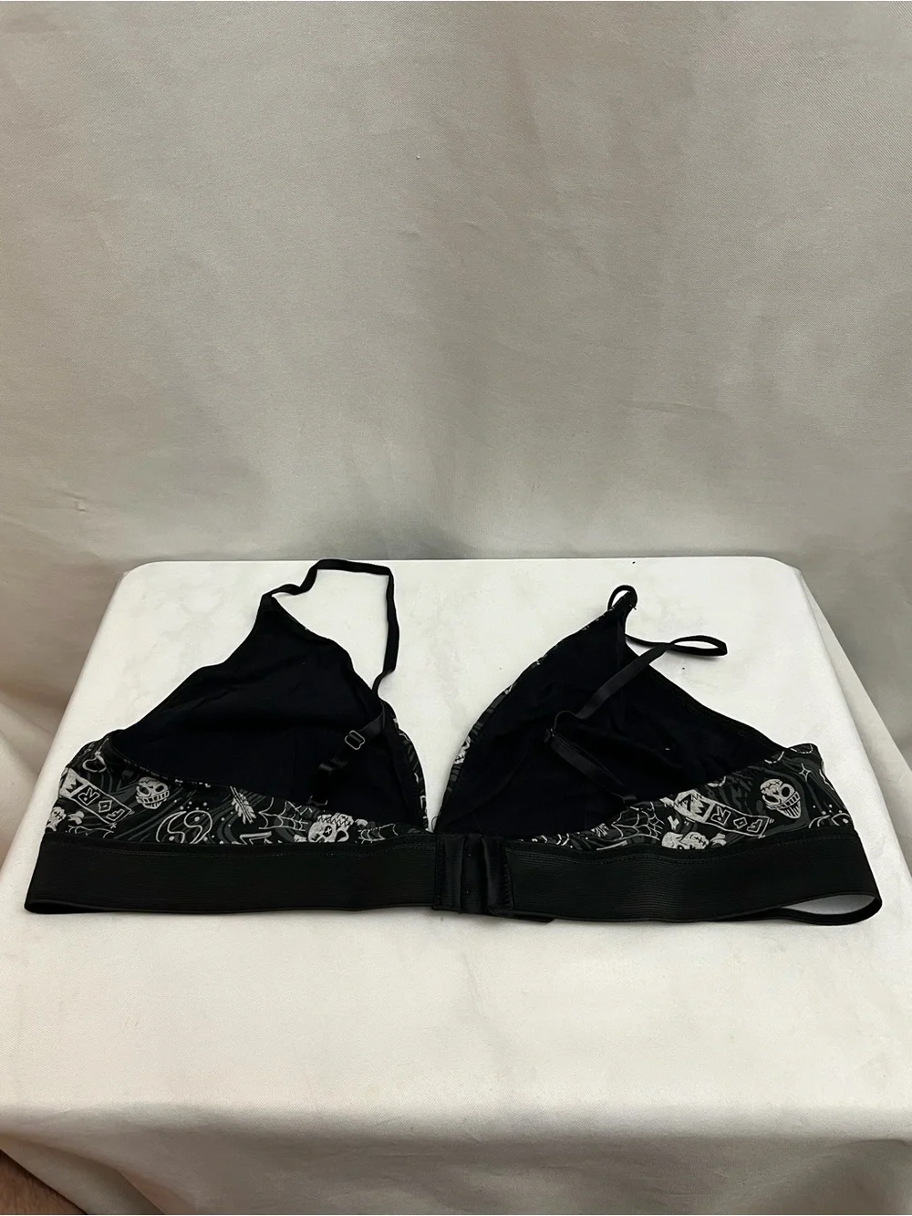 ALF A**holes Live Forever Fog Skull Bralette Thong Set XXXL Goth Halloween NWT